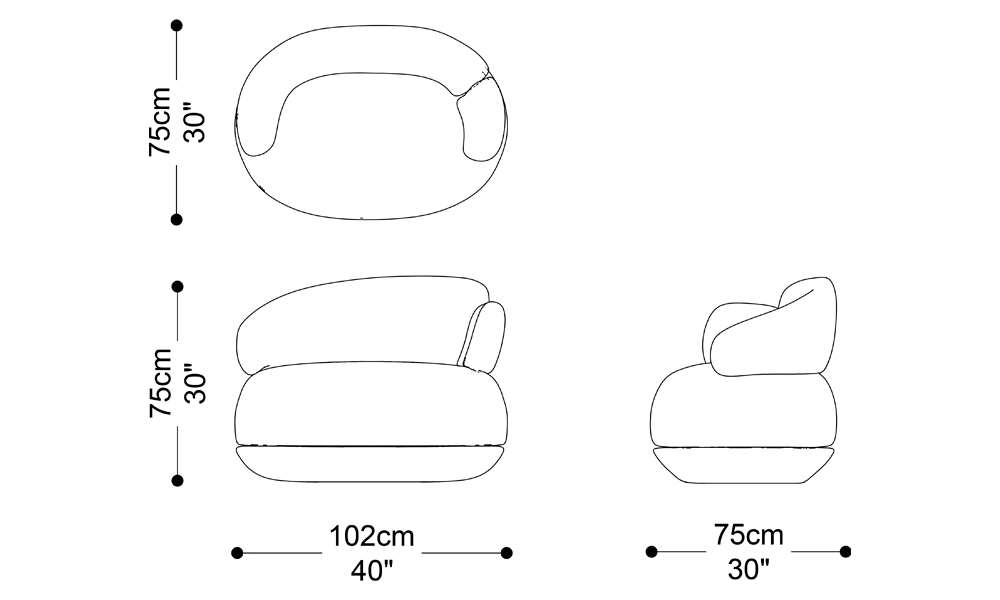 Image of the main dimensions of the product